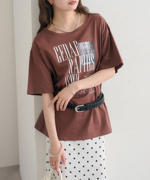 mystic(ミスティック)の「ダメージロゴTシャツ(Tシャツ/カットソー・レディース・ブラウン/オフホワイト・FREE)」の20枚目の写真