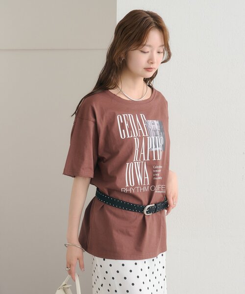 mystic(ミスティック)の「ダメージロゴTシャツ(Tシャツ/カットソー・レディース・ブラウン/オフホワイト・FREE)」の21枚目の写真