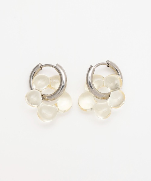 チャイハネ(チャイハネ)の「【チャイハネ】プルフラフープピアス(ピアス(両耳用)・レディース・ピンク/クリア/イエロー・FREE)」の1枚目の写真