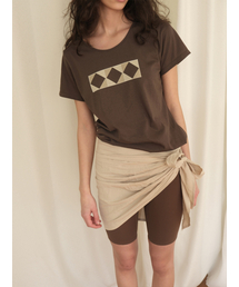 ECOMMAE（イコンマイ）の「PATCHWORK T SHIRT (BROWN)（Tシャツ/カットソー）」