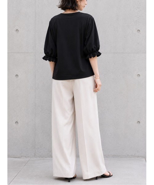 FAZVY(ファズビー)の「バットウィングスリーブTシャツ(Tシャツ/カットソー・レディース・ブラック/ホワイト・M)」の4枚目の写真