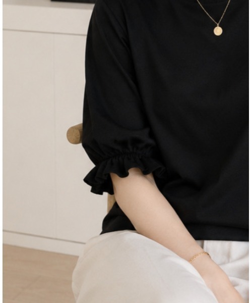 FAZVY(ファズビー)の「バットウィングスリーブTシャツ(Tシャツ/カットソー・レディース・ブラック/ホワイト・M)」の6枚目の写真