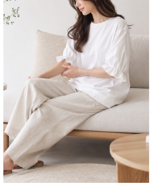 FAZVY(ファズビー)の「バットウィングスリーブTシャツ(Tシャツ/カットソー・レディース・ブラック/ホワイト・M)」の9枚目の写真