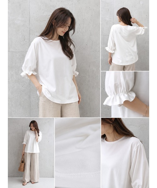 FAZVY(ファズビー)の「バットウィングスリーブTシャツ(Tシャツ/カットソー・レディース・ブラック/ホワイト・M)」の10枚目の写真