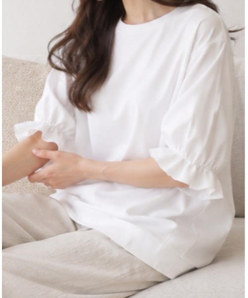 FAZVY(ファズビー)の「バットウィングスリーブTシャツ(Tシャツ/カットソー・レディース・ブラック/ホワイト・M)」の14枚目の写真