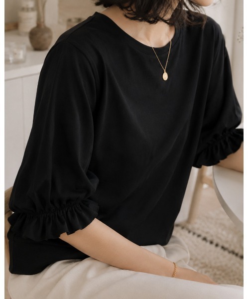 FAZVY(ファズビー)の「バットウィングスリーブTシャツ(Tシャツ/カットソー・レディース・ブラック/ホワイト・M)」の16枚目の写真
