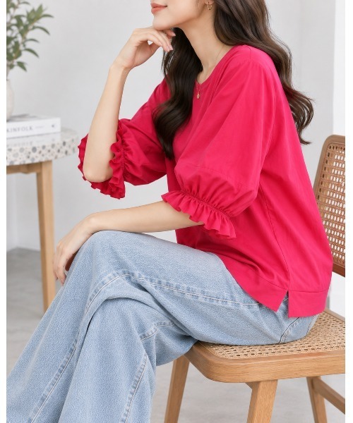 FAZVY(ファズビー)の「バットウィングスリーブTシャツ(Tシャツ/カットソー・レディース・ブラック/ホワイト・M)」の22枚目の写真