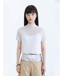 BIBORA（ビボラ）の「メロモックネック半袖（グレー）（Tシャツ/カットソー）」