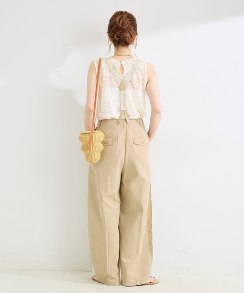 B.C STOCK(ベーセーストック)の「《追加2》【WEB限定】手洗い可 / 総レースノースリーブブラウス(シャツ/ブラウス・レディース・アイボリー/ブラック・FREE)」の13枚目の写真