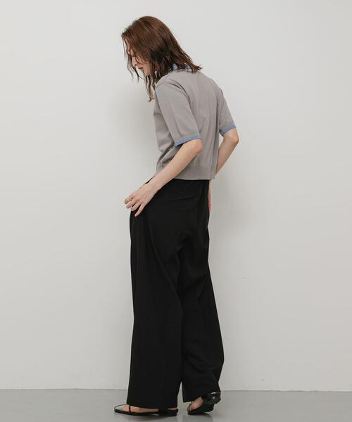 SENSE OF PLACE by URBAN RESEARCH(センスオブプレイスバイアーバンリサーチ)の「『WEB限定』『洗濯可』メタルボタンハイショクニットポロシャツ(ニット/セーター・レディース・ネイビー/グレー/チャコールグレー・ONE)」の8枚目の写真