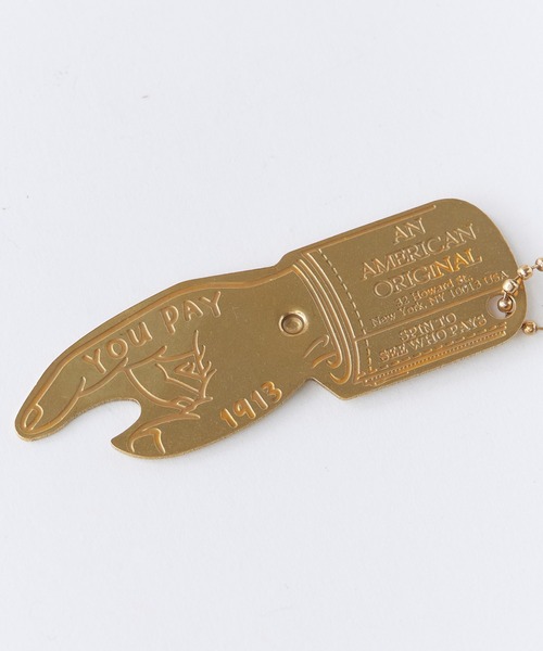 schott(ショット)の「Schott/ショット YOU PAY SPINNER ユーペイスピナー キーホルダー チャーム アクセサリー 真鍮 アメカジ ストリート ヴィンテージ ビンテージ メンズ レディース 2026年 夏 夏服(キーホルダー・メンズ・ゴールド・FREE)」の2枚目の写真