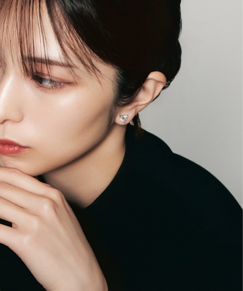 UNITED JEWELS(ユナイテッドジュエルズ)の「Pt900 ラボグロウンダイヤモンド ピアス(ハート)(ピアス(両耳用)・レディース・プラチナム・FREE)」の5枚目の写真