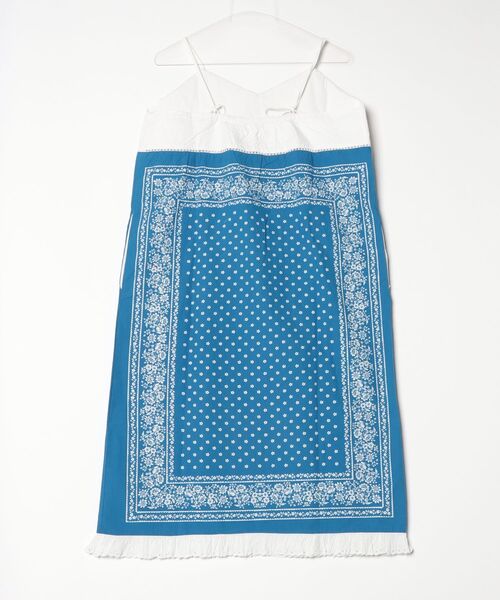 INDIA IS BEAUTIFUL（インディアイズビューティフル）の「INDIA IS BEAUTIFUL/BANDANA CAMSOLE ONEPIECE（ワンピース・レディース・ブルー・ONE SIZE）」の11枚目の写真