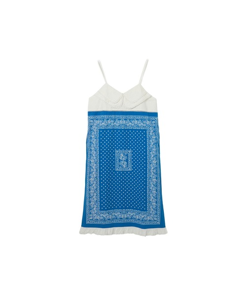 INDIA IS BEAUTIFUL（インディアイズビューティフル）の「INDIA IS BEAUTIFUL/BANDANA CAMSOLE ONEPIECE（ワンピース・レディース・ブルー・ONE SIZE）」の2枚目の写真