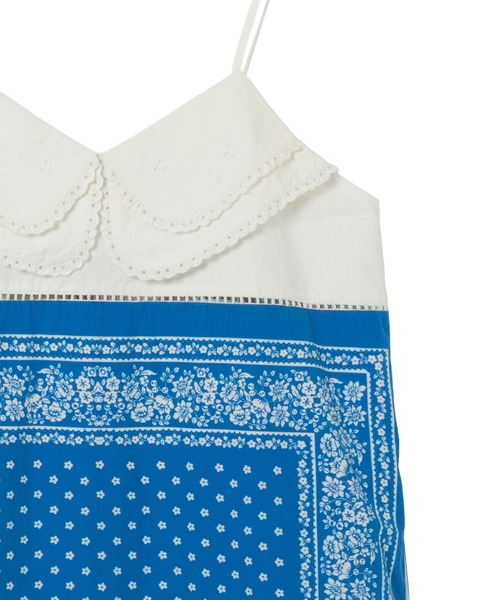 INDIA IS BEAUTIFUL（インディアイズビューティフル）の「INDIA IS BEAUTIFUL/BANDANA CAMSOLE ONEPIECE（ワンピース・レディース・ブルー・ONE SIZE）」の5枚目の写真