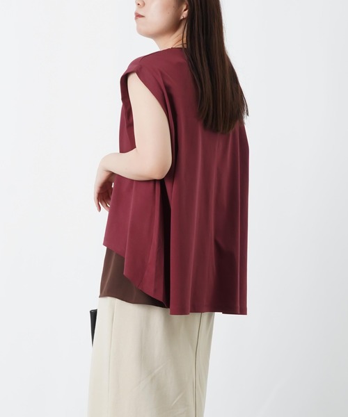 LUCA/LADY LUCK LUCA(ルカ/レディラックルカ)の「LC/LLL コンパクトスムース異素材レイヤードプルオーバー(Tシャツ/カットソー・レディース・オフホワイト/ボルドー/ブラック・FREE)」の18枚目の写真