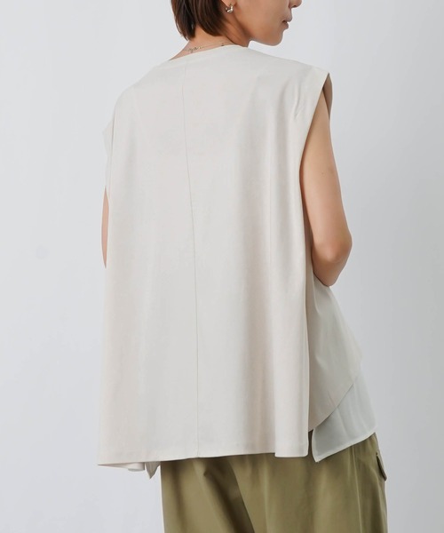 LUCA/LADY LUCK LUCA(ルカ/レディラックルカ)の「LC/LLL コンパクトスムース異素材レイヤードプルオーバー(Tシャツ/カットソー・レディース・オフホワイト/ボルドー/ブラック・FREE)」の8枚目の写真