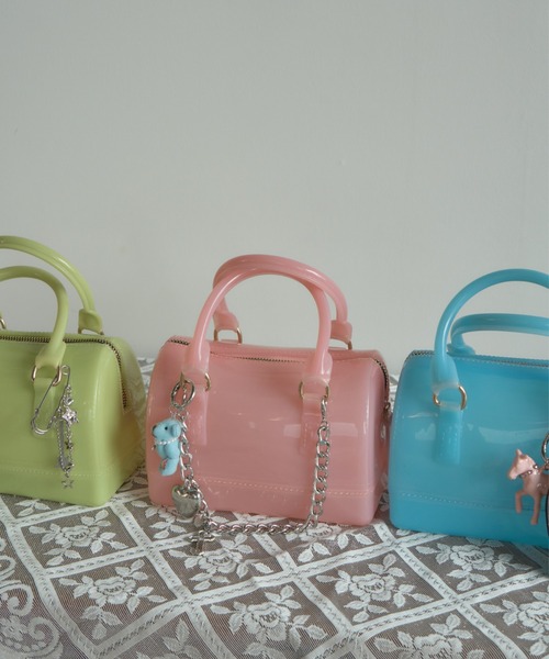 Birthday room(バースデイルーム)の「ジェリーボストンショルダーBAG/Jelly Boston Shoulder Bag(ボストンバッグ・レディース・ライトグリーン/ピンク/ライトブルー/ブラック・FREE)」の20枚目の写真