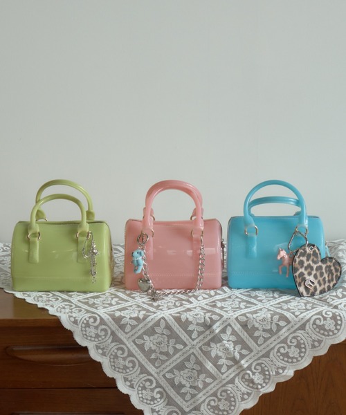 Birthday room(バースデイルーム)の「ジェリーボストンショルダーBAG/Jelly Boston Shoulder Bag(ボストンバッグ・レディース・ライトグリーン/ピンク/ライトブルー/ブラック・FREE)」の19枚目の写真