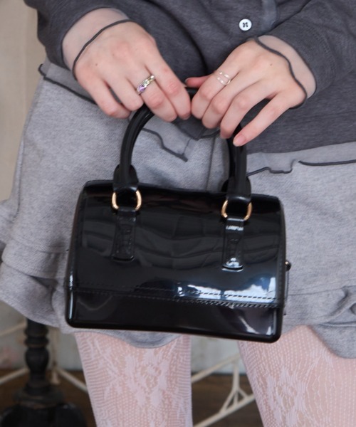 Birthday room(バースデイルーム)の「ジェリーボストンショルダーBAG/Jelly Boston Shoulder Bag(ボストンバッグ・レディース・ライトグリーン/ピンク/ライトブルー/ブラック・FREE)」の9枚目の写真