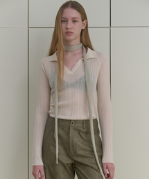 SHEER PIQUE KNIT_LIGHT BEIGE