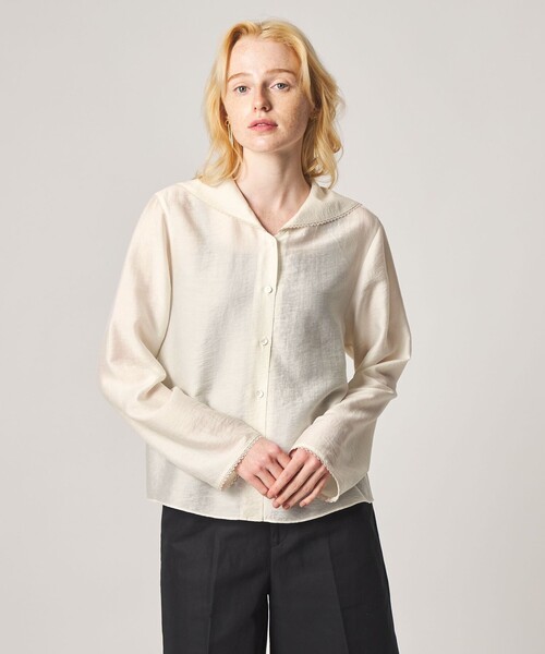Steven Alan(スティーブンアラン)の「<Steven Alan>レース セーラーカラー ブラウス(シャツ/ブラウス・レディース・オフホワイト/ブラック・FREE)」の2枚目の写真