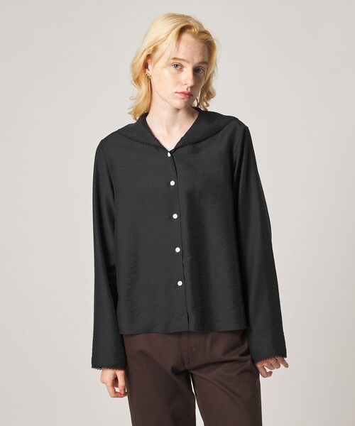 Steven Alan(スティーブンアラン)の「<Steven Alan>レース セーラーカラー ブラウス(シャツ/ブラウス・レディース・オフホワイト/ブラック・FREE)」の4枚目の写真