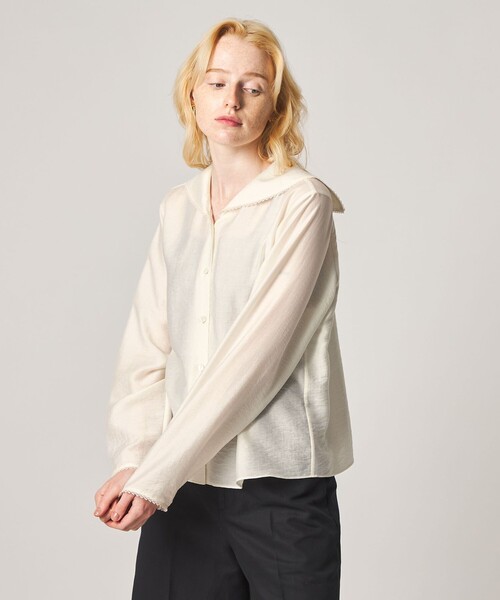 Steven Alan(スティーブンアラン)の「<Steven Alan>レース セーラーカラー ブラウス(シャツ/ブラウス・レディース・オフホワイト/ブラック・FREE)」の9枚目の写真