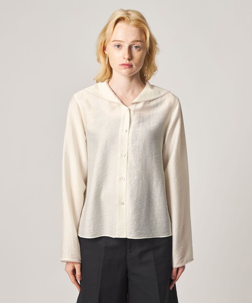 Steven Alan(スティーブンアラン)の「<Steven Alan>レース セーラーカラー ブラウス(シャツ/ブラウス・レディース・オフホワイト/ブラック・FREE)」の11枚目の写真