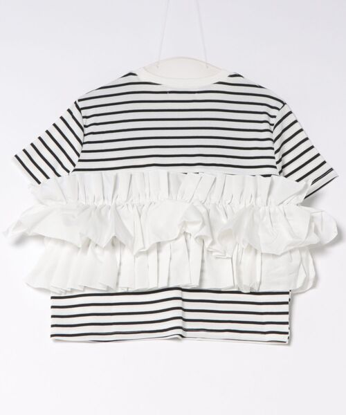 M y u(ミュー)の「PUFF FRILLボーダーTシャツ(Tシャツ/カットソー・レディース・ホワイト×ホワイト/ホワイト×ブラック・FREE)」の13枚目の写真