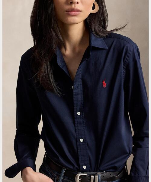 POLO RALPH LAUREN（ポロ ラルフ ローレン）の「クラシック フィット コットン ツイル シャツ（シャツ/ブラウス・レディース・ブルー・S/M/XS）」の2枚目の写真