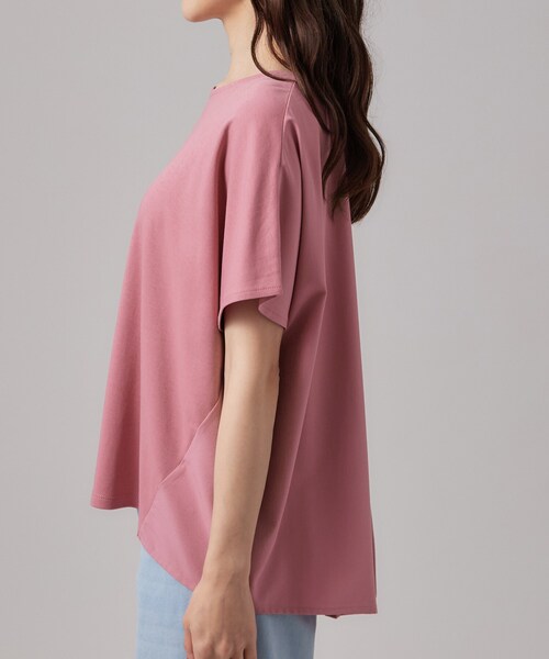 SHOO・LA・RUE(シューラルー)の「【体型カバー/S-LL】後ろ姿も映える 異素材ドッキングトップス(Tシャツ/カットソー・レディース・ホワイト/ブラック/ライトベージュ/ベビーピンク・01/02/03/04)」の22枚目の写真