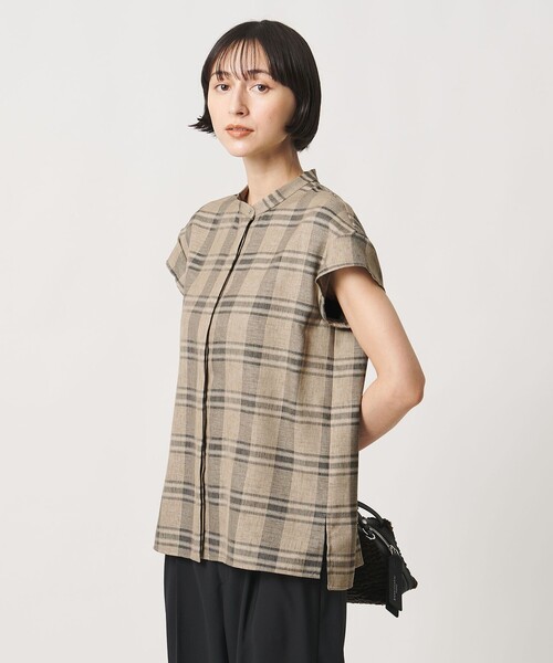 UNITED ARROWS（ユナイテッドアローズ）の「チェック バンドカラー フレンチスリーブ シャツ ‐ウォッシャブル‐（シャツ/ブラウス・レディース・その他2/その他7・FREE）」の6枚目の写真
