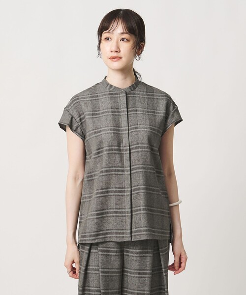 UNITED ARROWS（ユナイテッドアローズ）の「チェック バンドカラー フレンチスリーブ シャツ ‐ウォッシャブル‐（シャツ/ブラウス・レディース・その他2/その他7・FREE）」の9枚目の写真