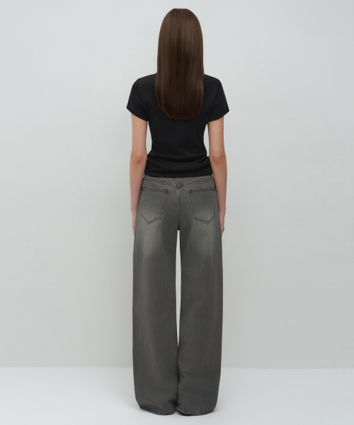 MUSINSA STANDARD WOMAN（ムシンサスタンダードウーマン）の「ウィメンズエッセンシャルワイドデニムパンツ[グレー]（デニムパンツ・レディース・その他・24/30/29/28/27/26/25/32/23）」の3枚目の写真