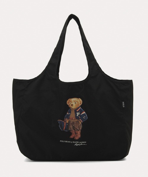 POLO RALPH LAUREN(ポロ ラルフ ローレン)の「レインバッグ ポケッタブル ”26AW シーズンベア”(トートバッグ・レディース・ネイビー/ベージュ/ブラック・FREE)」の4枚目の写真