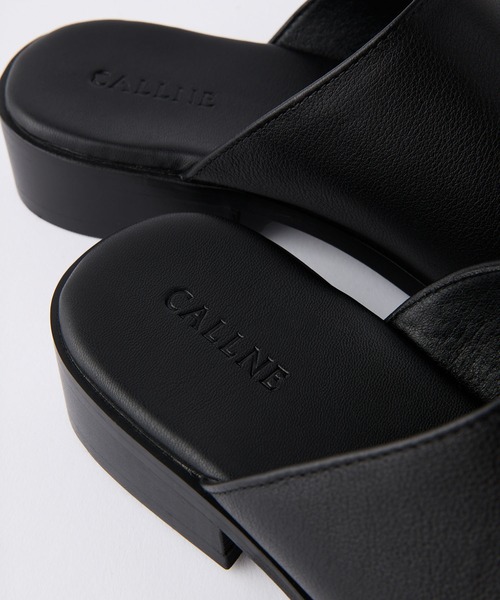 CALLNE(カルネ)の「【CALLNE】Real Leather Square Low-heel Mule Sandal / スクエアローヒールミュールサンダル(サンダル・メンズ・ブラック・39/43/41)」の15枚目の写真