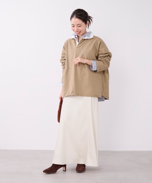 MICA&DEAL(マイカ&ディール)の「ラガーシャツ(Tシャツ/カットソー・レディース・グリーン/ベージュ/ネイビー・FREE)」の15枚目の写真