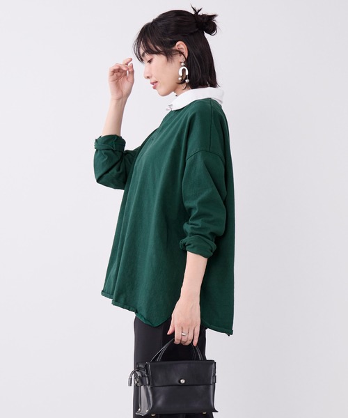 MICA&DEAL(マイカ&ディール)の「ラガーシャツ(Tシャツ/カットソー・レディース・グリーン/ベージュ/ネイビー・FREE)」の20枚目の写真