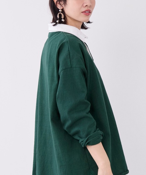 MICA&DEAL(マイカ&ディール)の「ラガーシャツ(Tシャツ/カットソー・レディース・グリーン/ベージュ/ネイビー・FREE)」の22枚目の写真