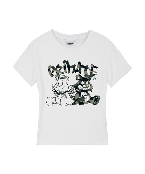 PRIMATE(プライメイト)の「CAMO DEMIE レディース スリムフィット 半袖Tシャツ 4 COLORS(Tシャツ/カットソー・レディース・カーキ/ホワイト/クリーム/ブラック・SMALL/MEDIUM/LARGE)」の1枚目の写真