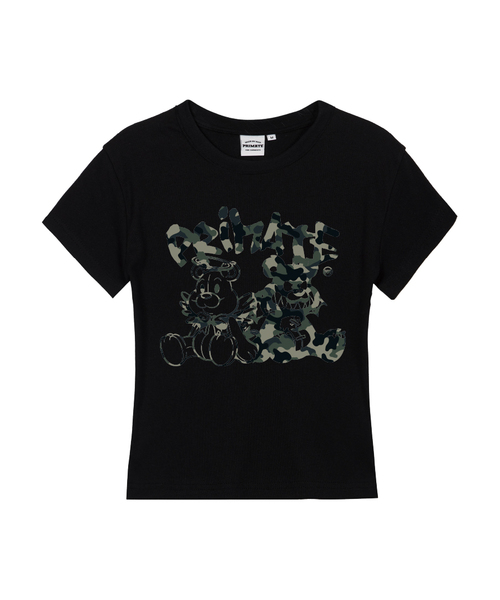 PRIMATE(プライメイト)の「CAMO DEMIE レディース スリムフィット 半袖Tシャツ 4 COLORS(Tシャツ/カットソー・レディース・カーキ/ホワイト/クリーム/ブラック・SMALL/MEDIUM/LARGE)」の2枚目の写真