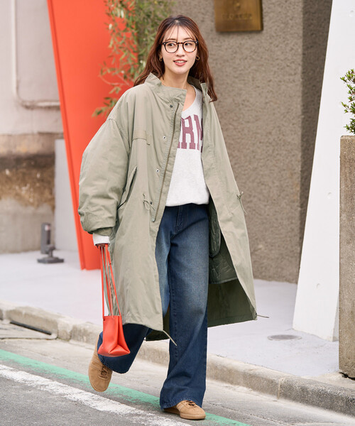 FREAK'S STORE(フリークスストア)の「【セットアイテム】M-65 ロング 3Way キルトライナーセット/モッズコート(モッズコート・レディース・ブラウン/カーキ/オリーブ/ブラック・フリ-)」の4枚目の写真