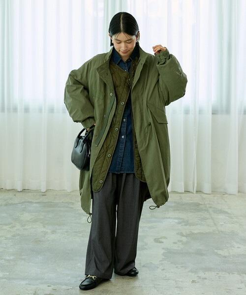 FREAK'S STORE(フリークスストア)の「【セットアイテム】M-65 ロング 3Way キルトライナーセット/モッズコート(モッズコート・レディース・ブラウン/カーキ/オリーブ/ブラック・フリ-)」の5枚目の写真