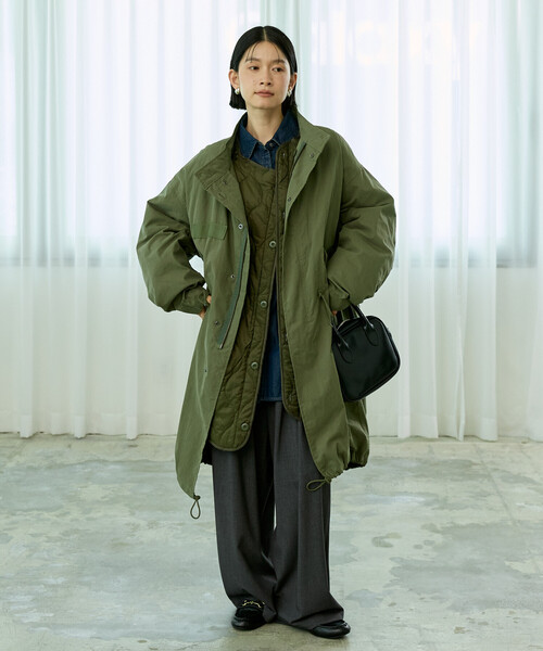 FREAK'S STORE(フリークスストア)の「【セットアイテム】M-65 ロング 3Way キルトライナーセット/モッズコート(モッズコート・レディース・ブラウン/カーキ/オリーブ/ブラック・フリ-)」の6枚目の写真