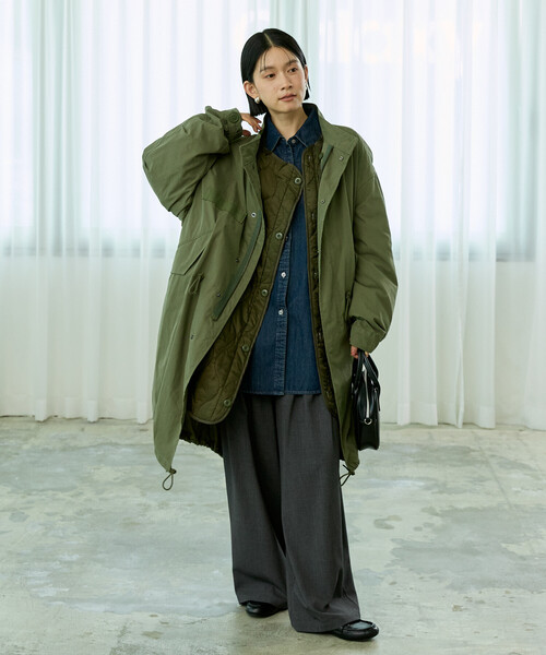 FREAK'S STORE(フリークスストア)の「【セットアイテム】M-65 ロング 3Way キルトライナーセット/モッズコート(モッズコート・レディース・ブラウン/カーキ/オリーブ/ブラック・フリ-)」の10枚目の写真