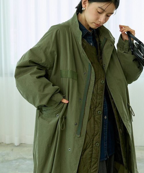 FREAK'S STORE(フリークスストア)の「【セットアイテム】M-65 ロング 3Way キルトライナーセット/モッズコート(モッズコート・レディース・ブラウン/カーキ/オリーブ/ブラック・フリ-)」の14枚目の写真