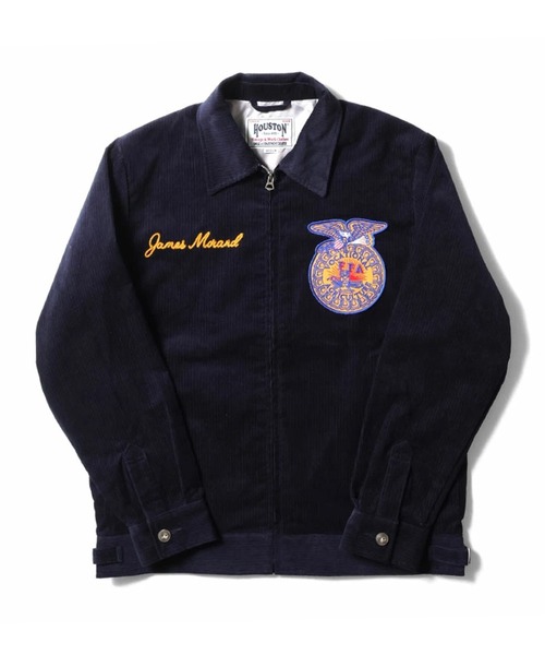 HOUSTON(ヒューストン)の「HOUSTON ヒューストン CORDUROY EMBROIDERY FFA JACKET チェーンステッチ ロゴ FFA 刺繍 コーデュロイ ファーマーズジャケット(ブルゾン・メンズ・バーガンディー/ナチュラル/ネイビー・XXL/XL/L/M)」の7枚目の写真
