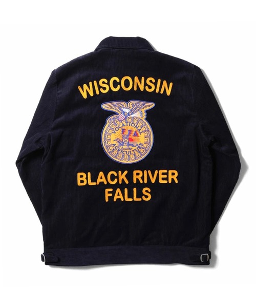HOUSTON(ヒューストン)の「HOUSTON ヒューストン CORDUROY EMBROIDERY FFA JACKET チェーンステッチ ロゴ FFA 刺繍 コーデュロイ ファーマーズジャケット(ブルゾン・メンズ・バーガンディー/ナチュラル/ネイビー・XXL/XL/L/M)」の8枚目の写真