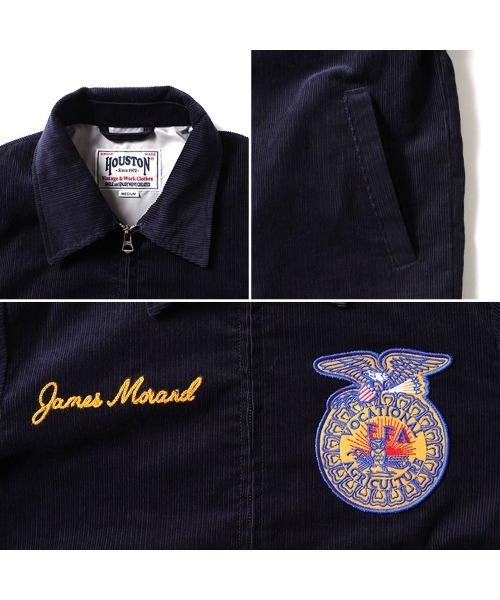 HOUSTON(ヒューストン)の「HOUSTON ヒューストン CORDUROY EMBROIDERY FFA JACKET チェーンステッチ ロゴ FFA 刺繍 コーデュロイ ファーマーズジャケット(ブルゾン・メンズ・バーガンディー/ナチュラル/ネイビー・XXL/XL/L/M)」の11枚目の写真